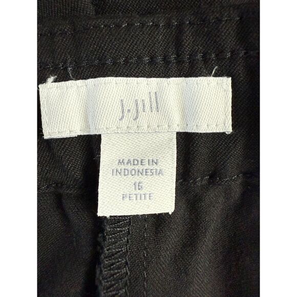 J Jill Black Chino Pants Polyester Rayon Spandex Elastic Waistband Women's 16 P - Picture 3 of 10